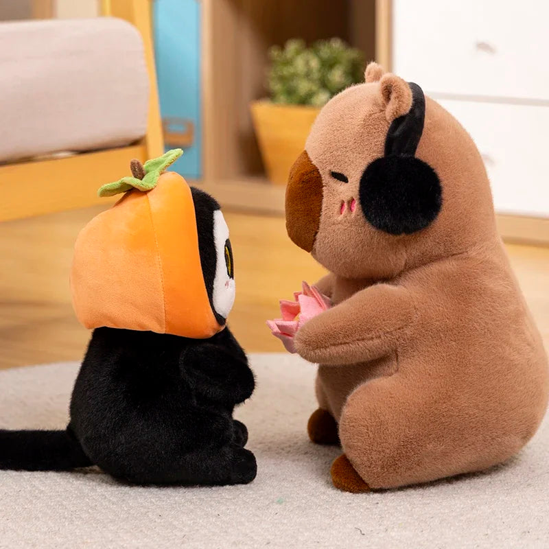 Capybara Plush Stuffed Animal Holding Flower