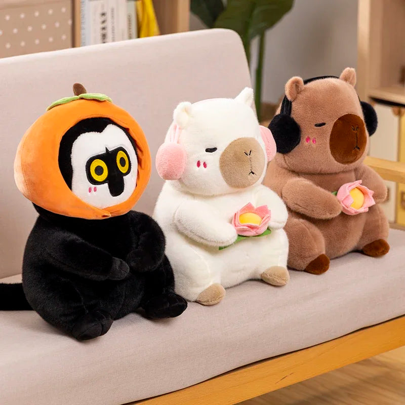 Capybara Plush Stuffed Animal Holding Flower
