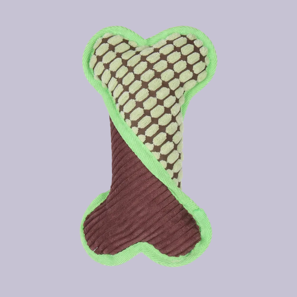 Pawsitory Plush Squeaky Bones Stuffed Dog Toy