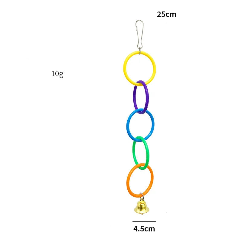 Colorful Hanging Bird Ring Climbing And Chewing Toy