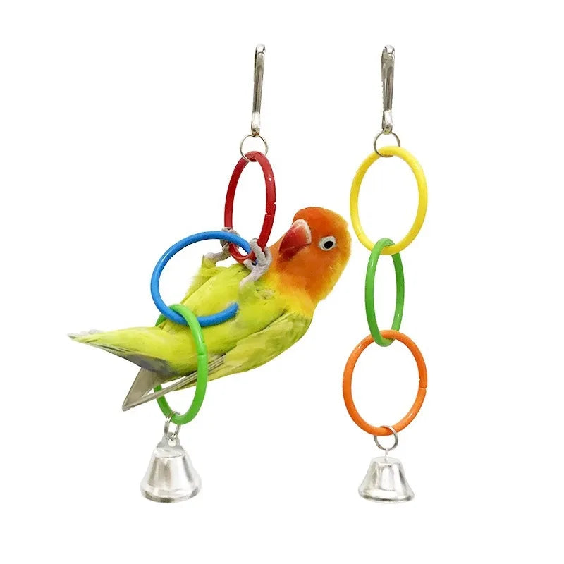Colorful Hanging Bird Ring Climbing And Chewing Toy