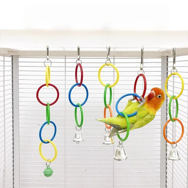 Colorful Hanging Bird Ring Climbing And Chewing Toy