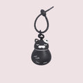 Cool Black Slacker Cat Leather Keychain