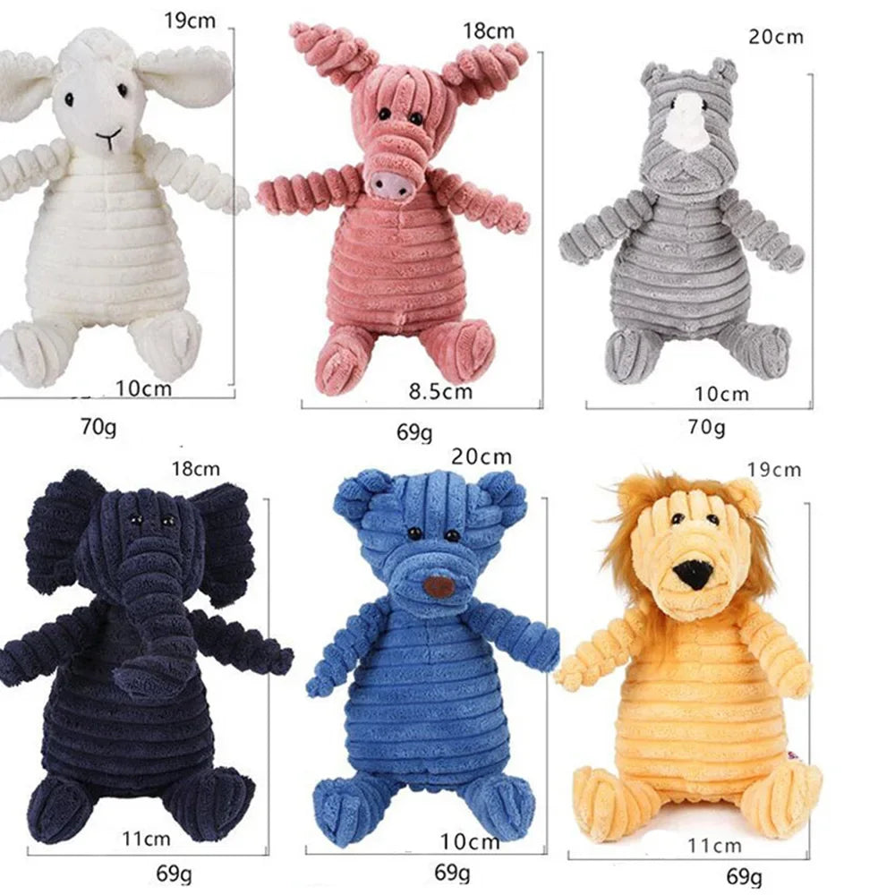 Corduroy Plush Squeaky Animal Dog Toy