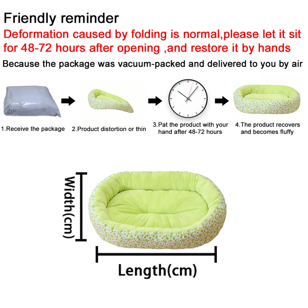 Cozy Floral All Season Soft Pet Bed For Cats And Dogs