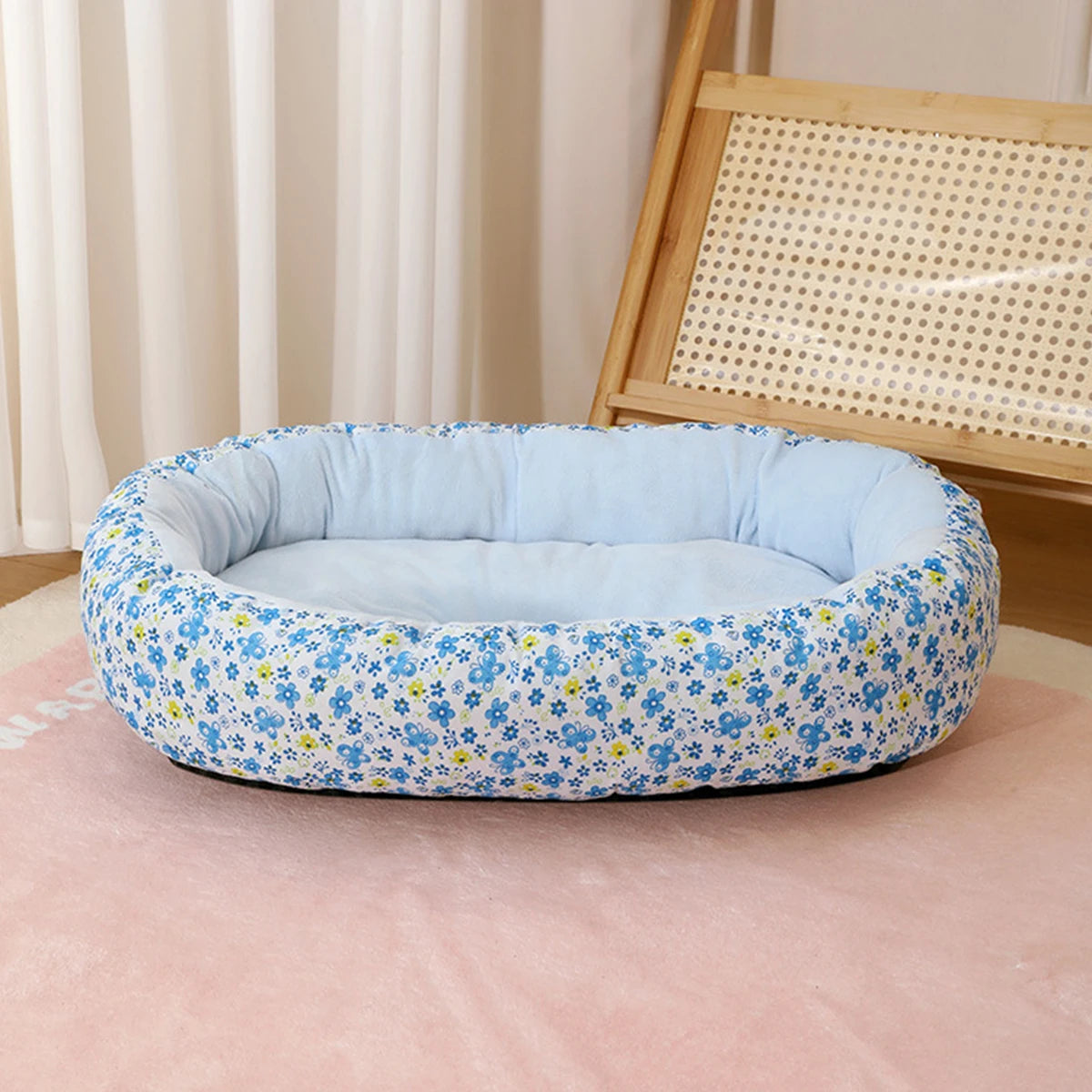 Cozy Floral All Season Soft Pet Bed For Cats And Dogs