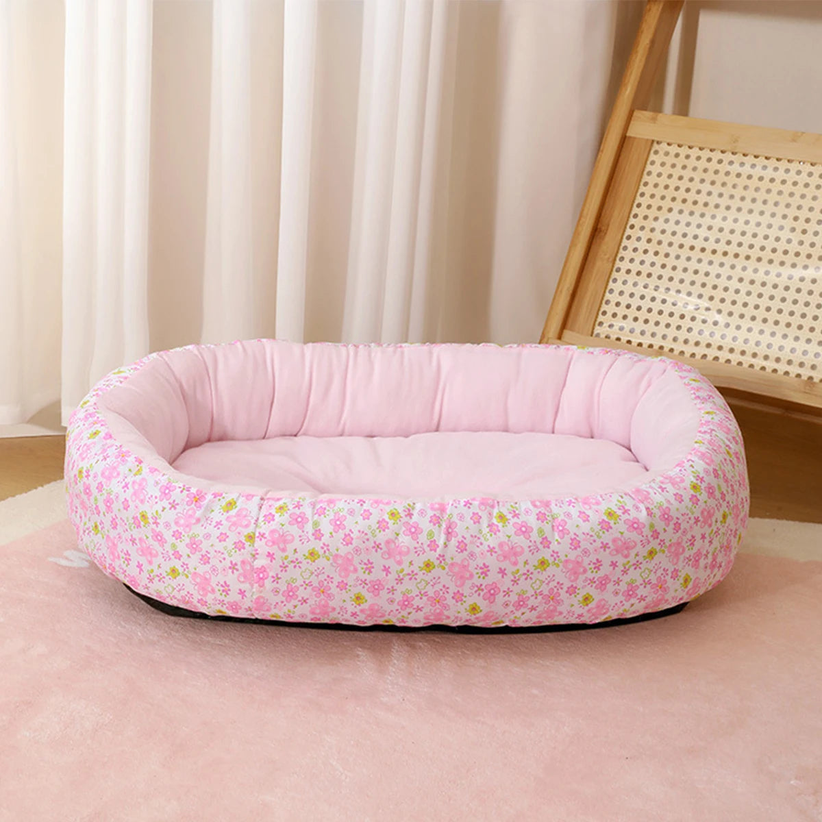 Cozy Floral All Season Soft Pet Bed For Cats And Dogs