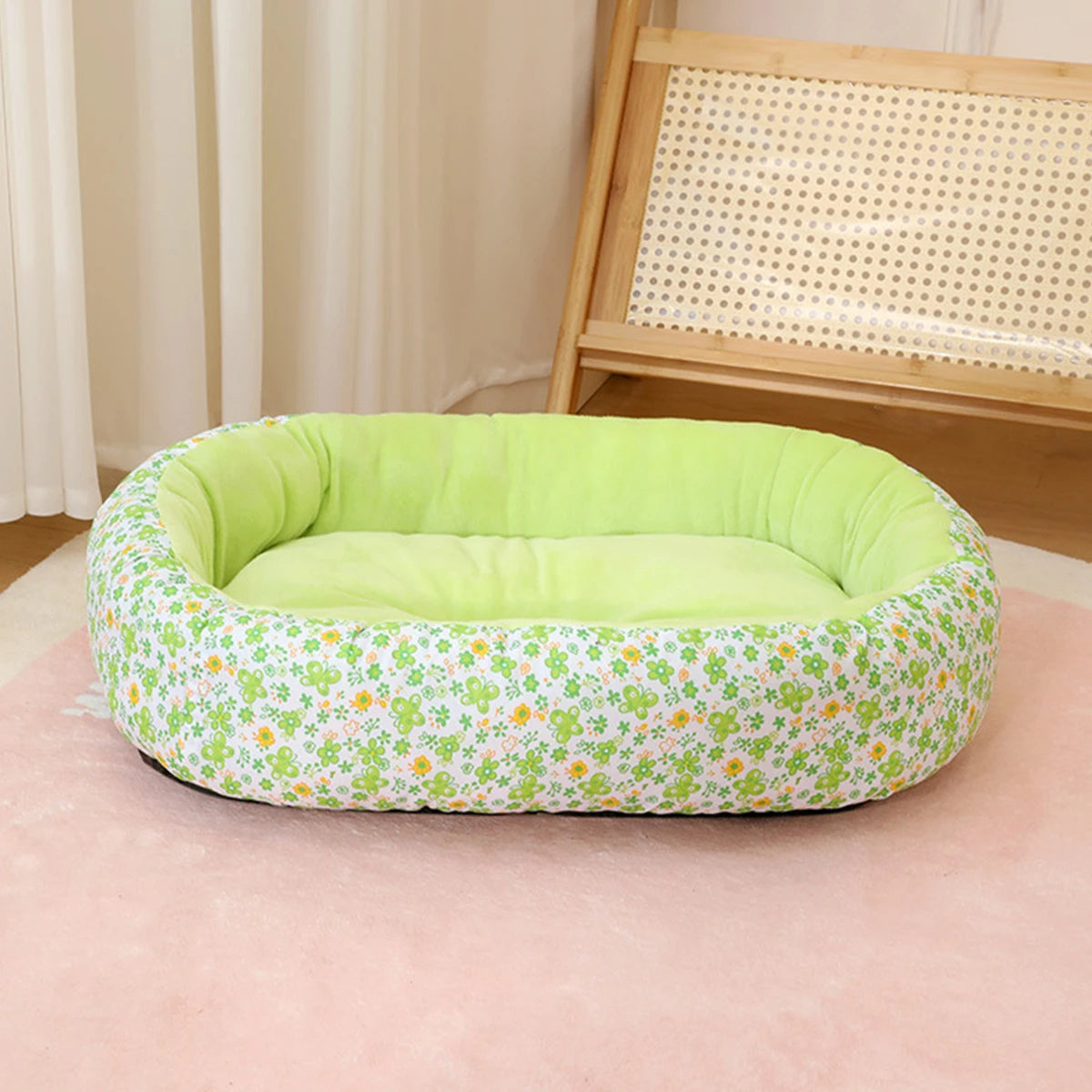 Cozy Floral All Season Soft Pet Bed For Cats And Dogs