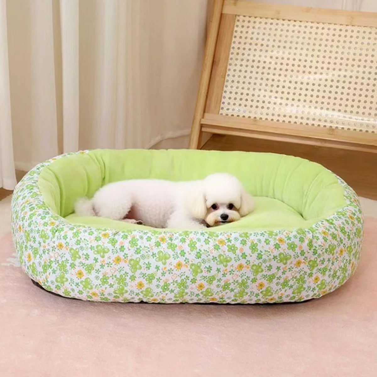 Cozy Floral All Season Soft Pet Bed For Cats And Dogs