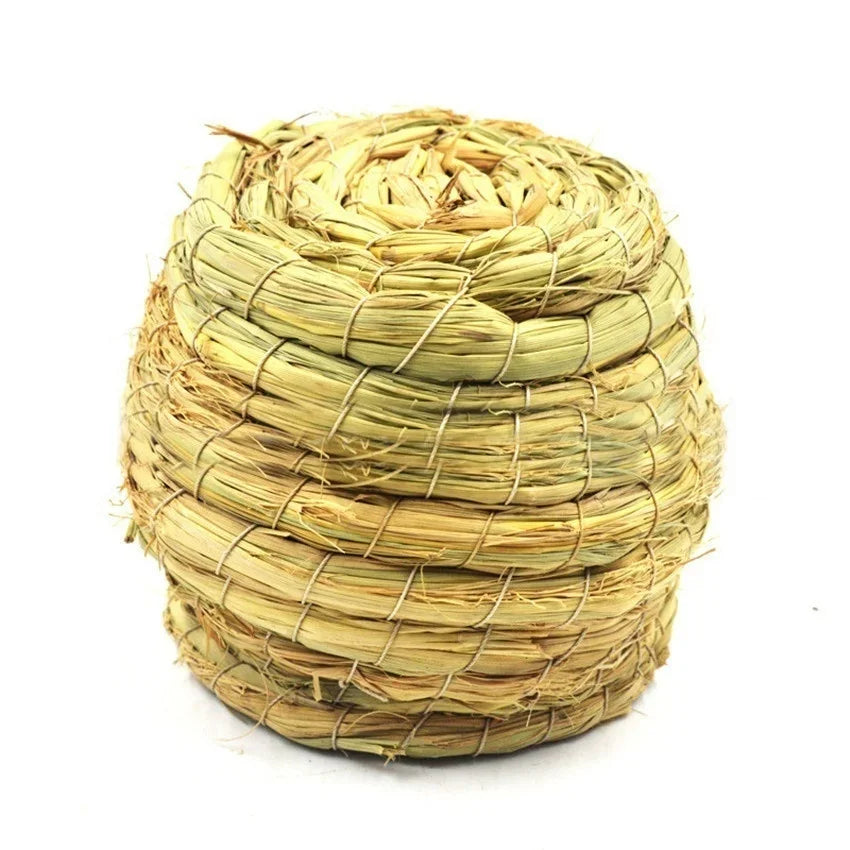 Cozy Handwoven Natural Straw Bird Nest House