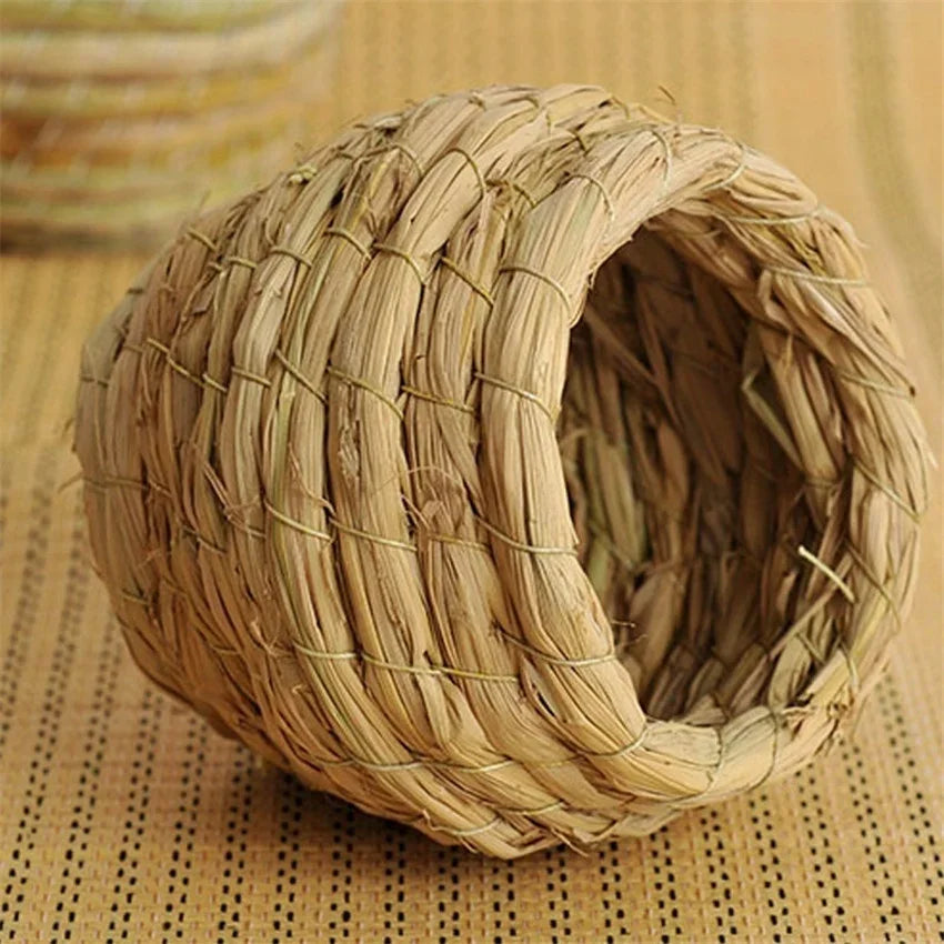 Cozy Handwoven Natural Straw Bird Nest House