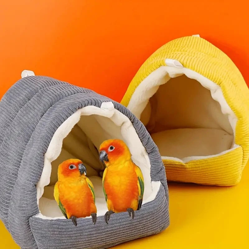 Cozy Plush Hanging Winter Bird Nest House Tent