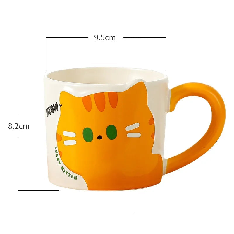 Cute Cartoon Cat Ceramic Coffee Mug