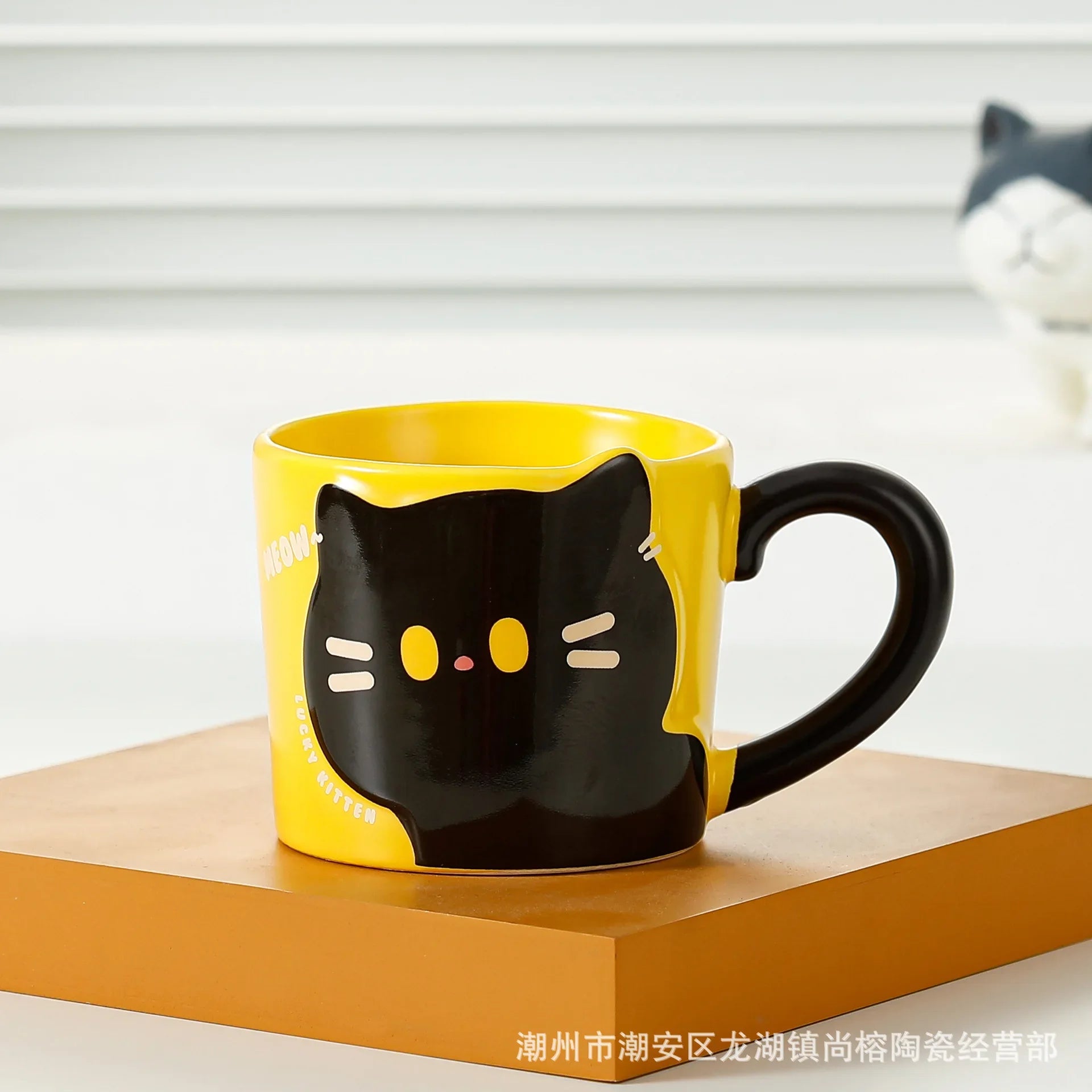 Cute Cartoon Cat Ceramic Coffee Mug