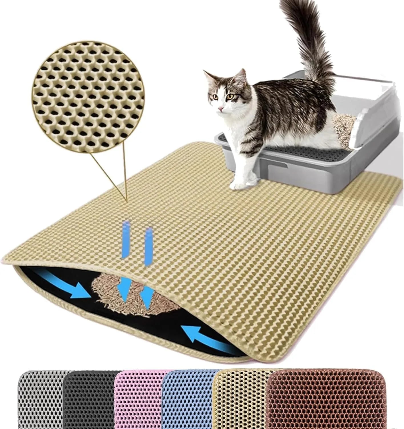 Double Layer Honeycomb Cat Litter Mat