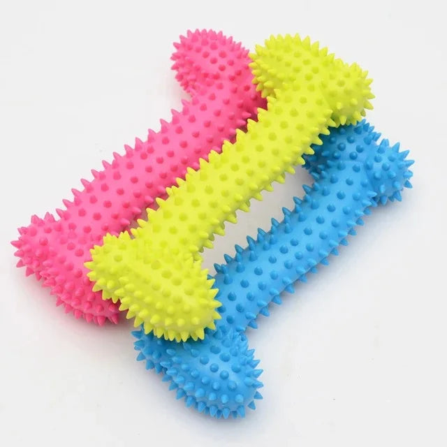 Durable Spiky Rubber Teeth Cleaning Chew Toy For Dogs