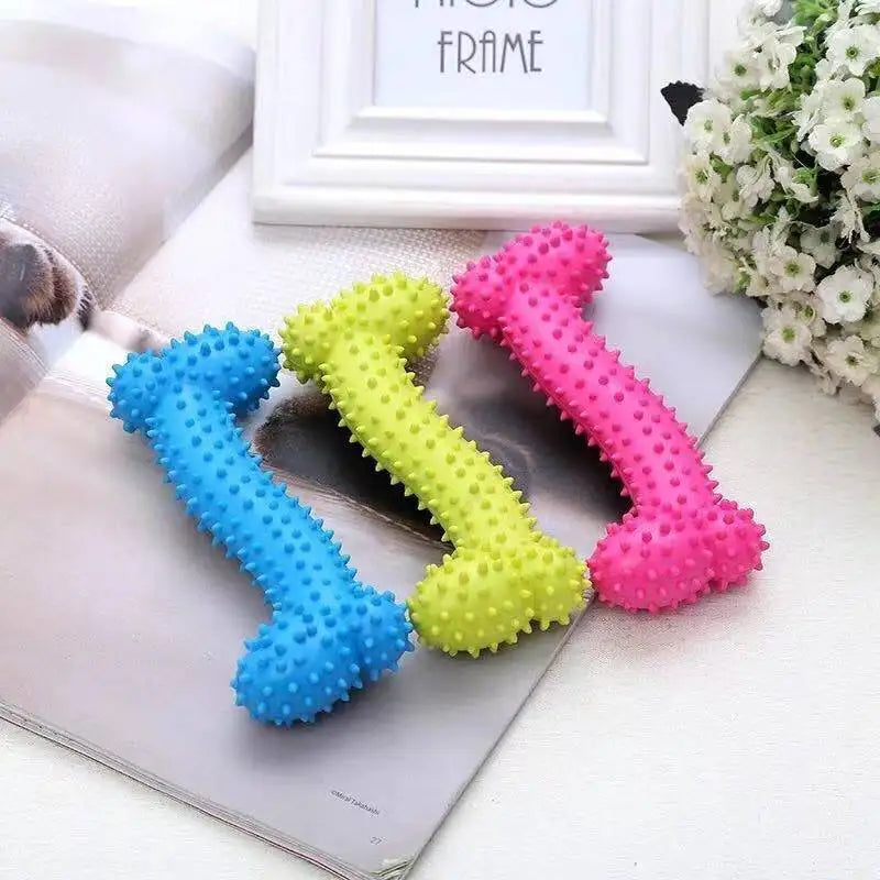 Durable Spiky Rubber Teeth Cleaning Chew Toy For Dogs