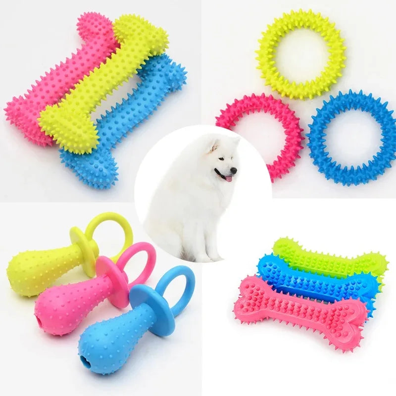 Durable Spiky Rubber Teeth Cleaning Chew Toy For Dogs