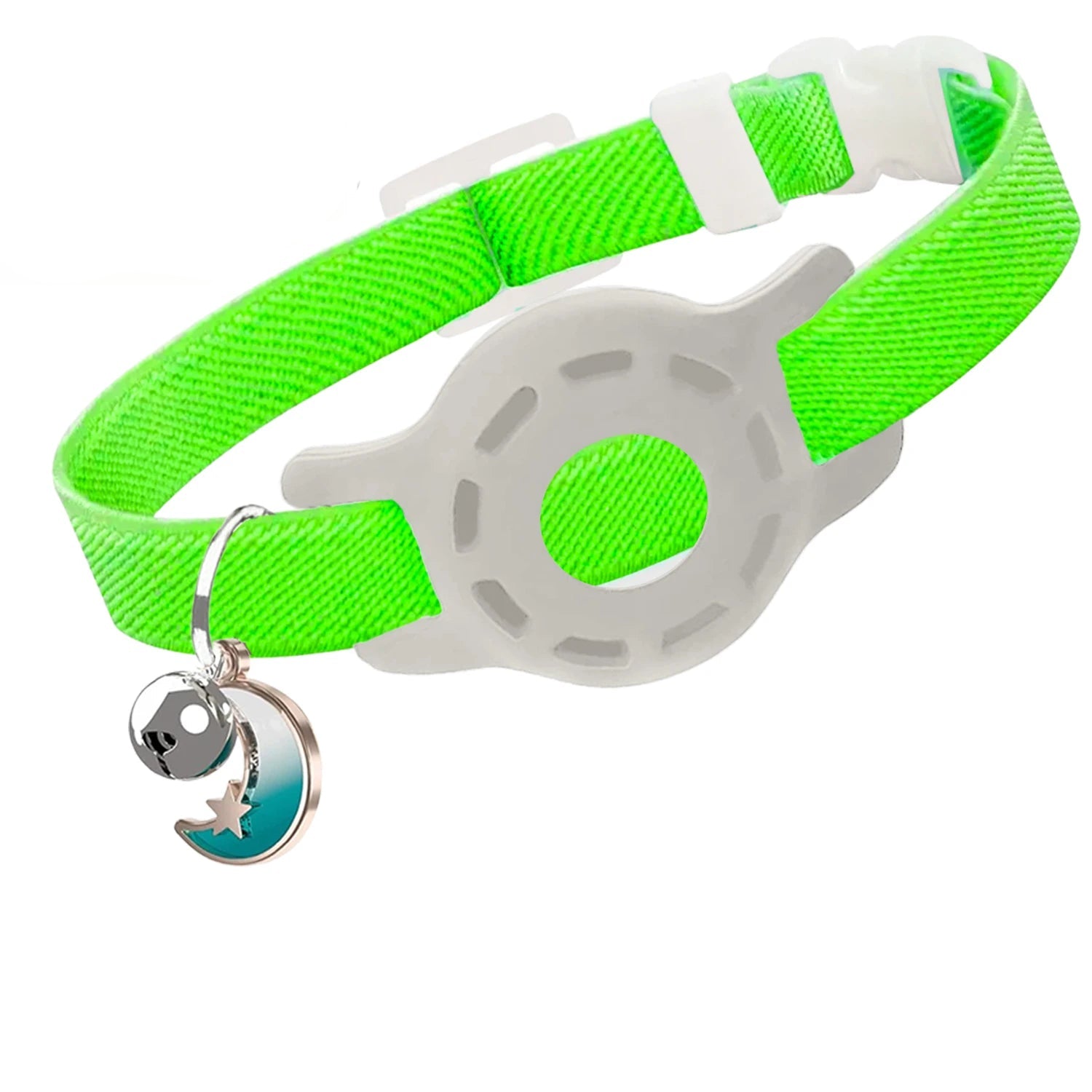 Elastic AirTag Compatible Collar with Bell and Protective Silicone Case