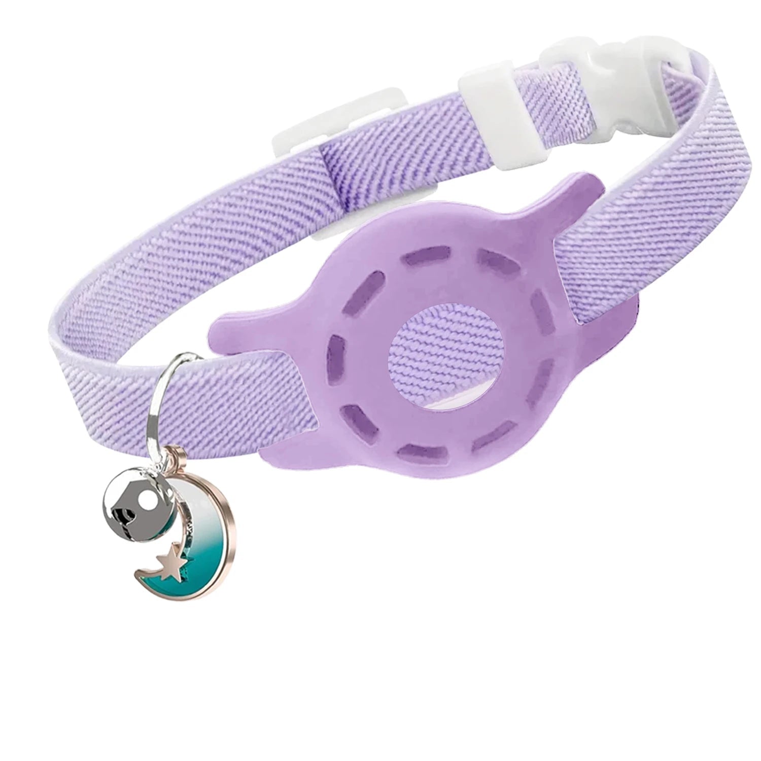 Elastic AirTag Compatible Collar with Bell and Protective Silicone Case