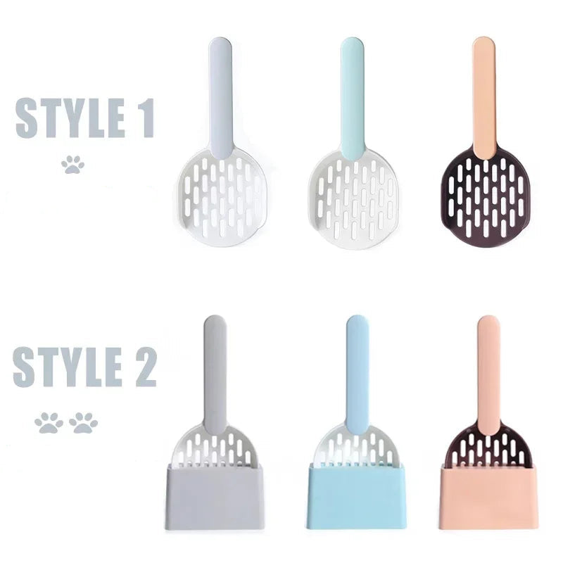 Ergonomic Cat Litter Shovel Scoop with Holder Base