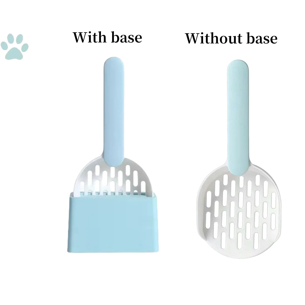 Ergonomic Cat Litter Shovel Scoop with Holder Base