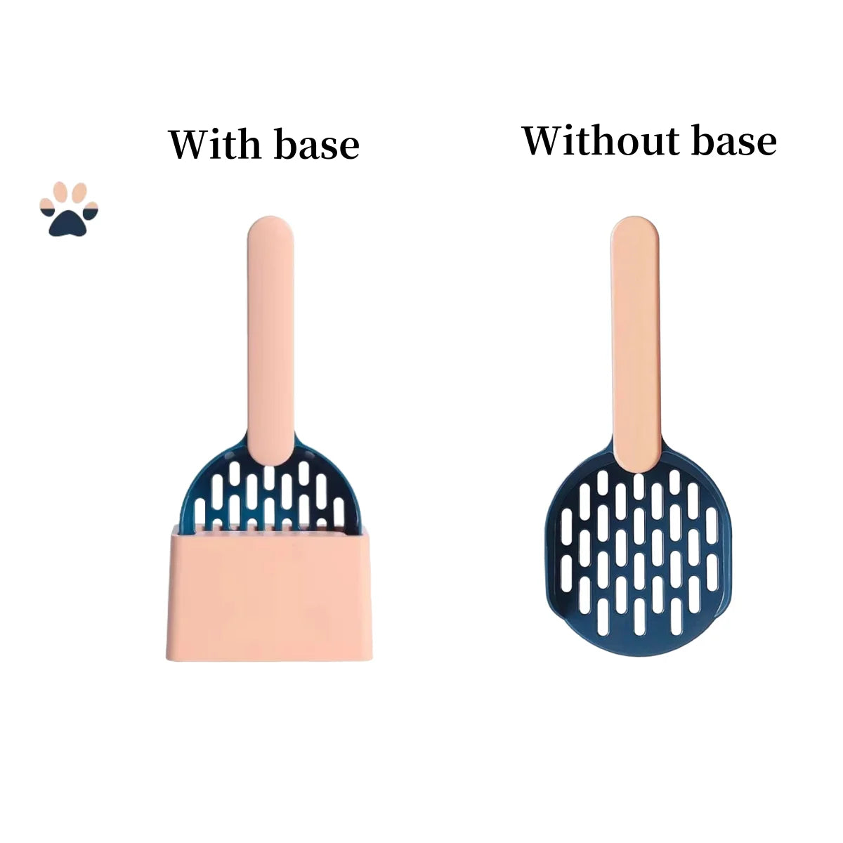 Ergonomic Cat Litter Shovel Scoop with Holder Base