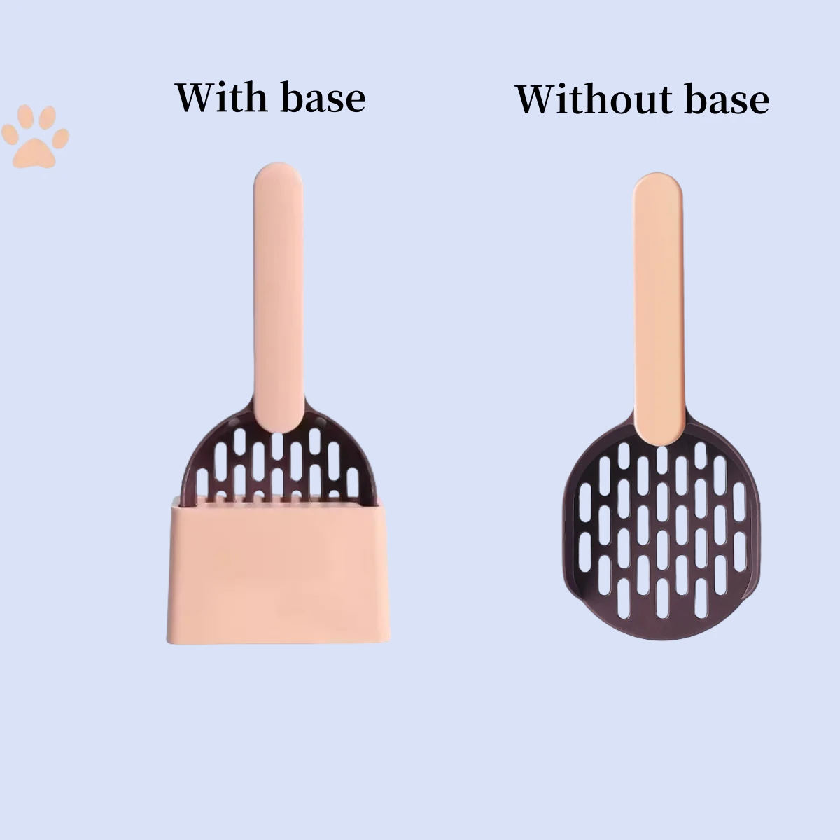 Ergonomic Cat Litter Shovel Scoop with Holder Base