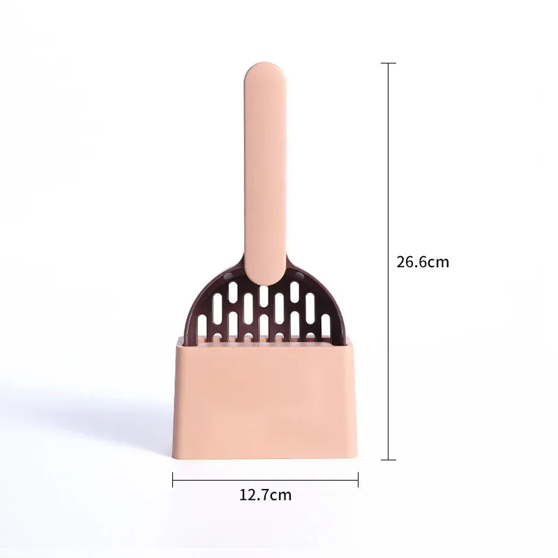 Ergonomic Cat Litter Shovel Scoop with Holder Base