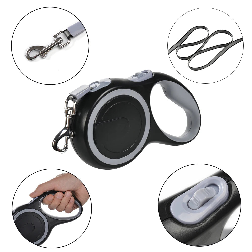 Extendable and Retractable Dog Strap Leash