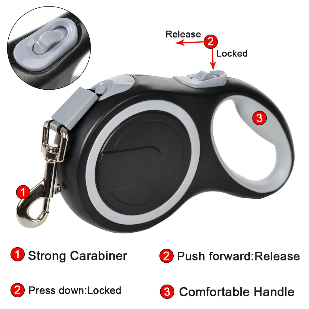 Extendable and Retractable Dog Strap Leash