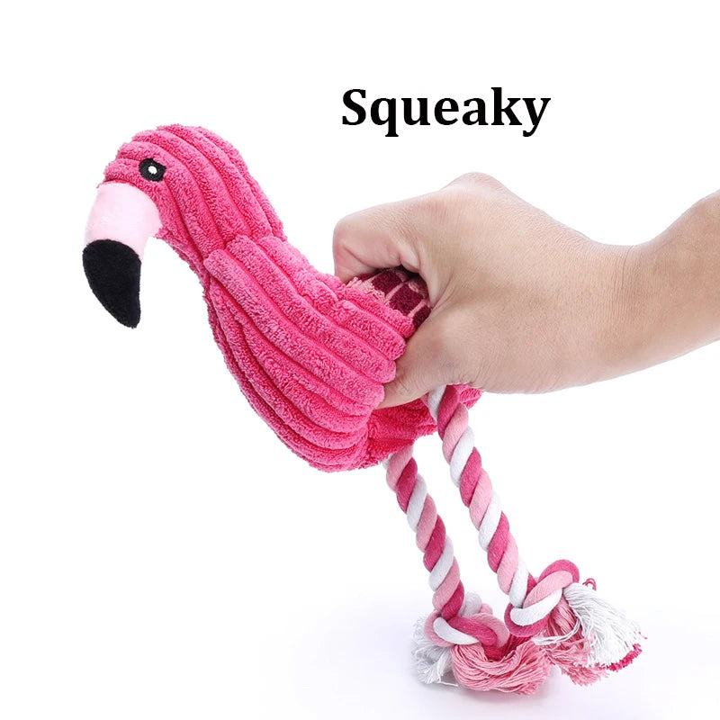 Flamingo Squeaky Plush Dog Toy