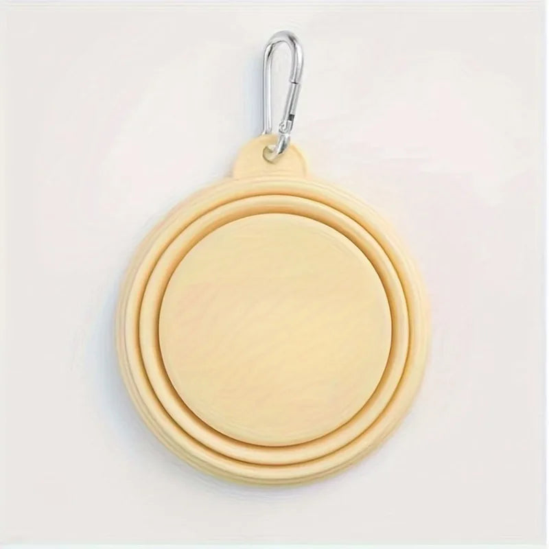 Foldable Silicone Pet Travel Bowl With Carabiner Clip
