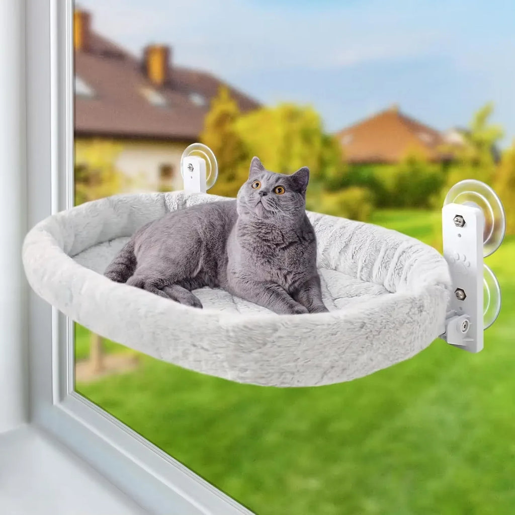 Foldable Suction Cup Reversible Plush Cat Hammock