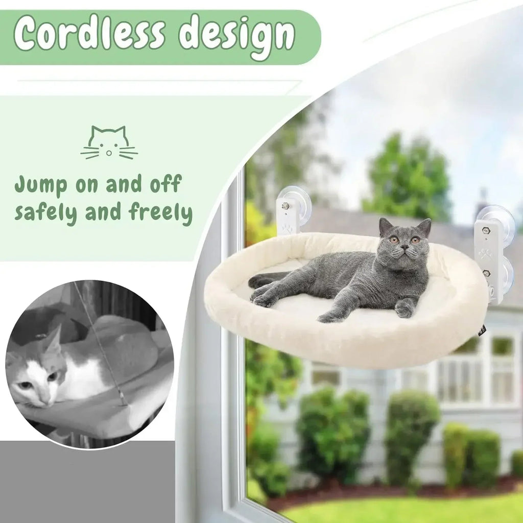 Foldable Suction Cup Reversible Plush Cat Hammock