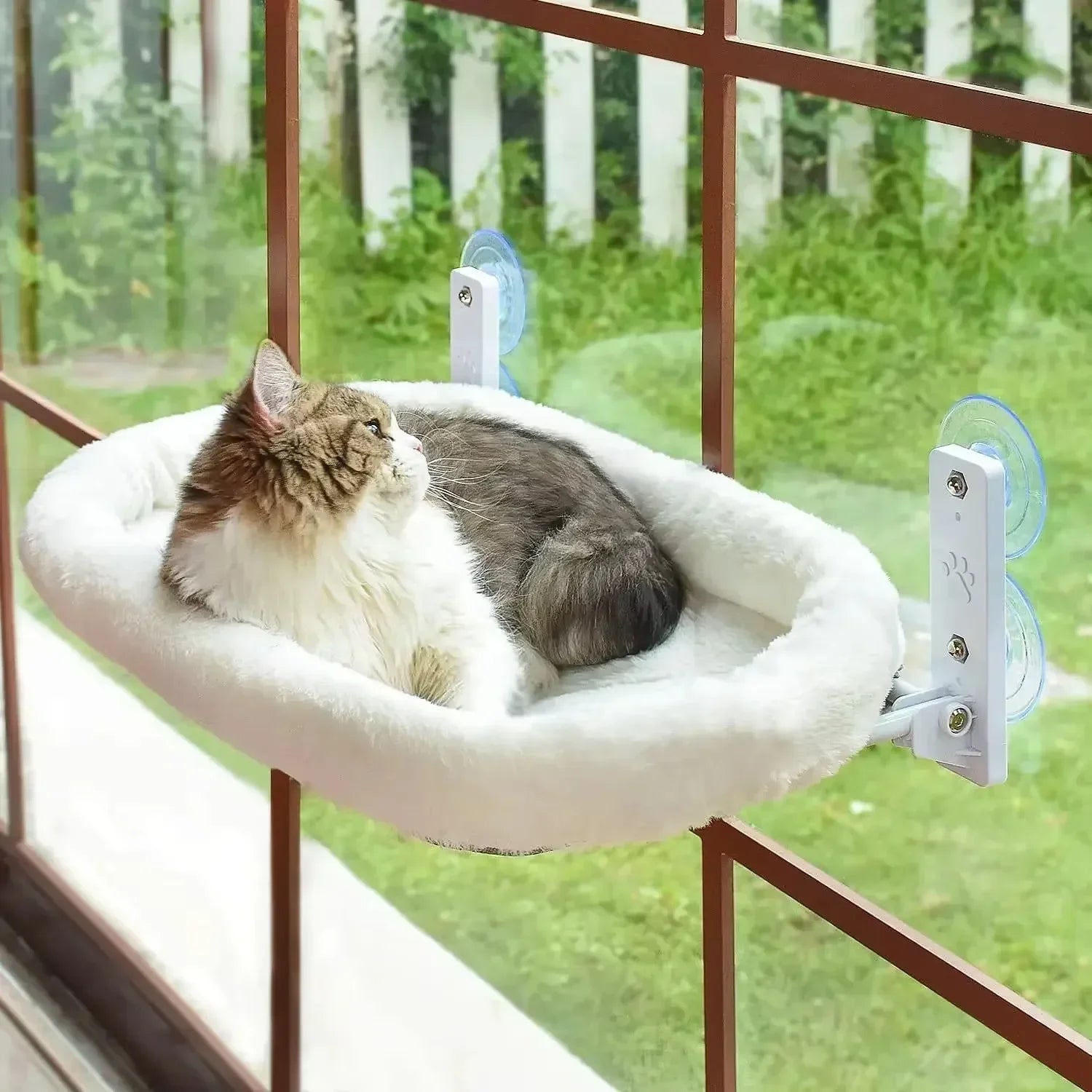 Foldable Suction Cup Reversible Plush Cat Hammock