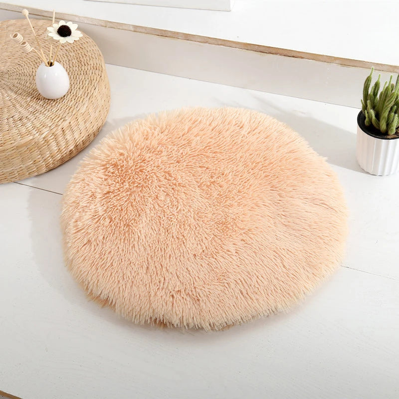 Plush Round Furry Mat Pet Bed Cushion