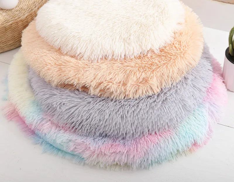 Plush Round Furry Mat Pet Bed Cushion