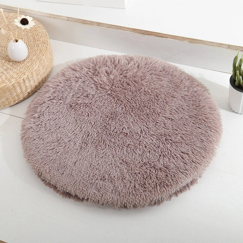 Plush Round Furry Mat Pet Bed Cushion