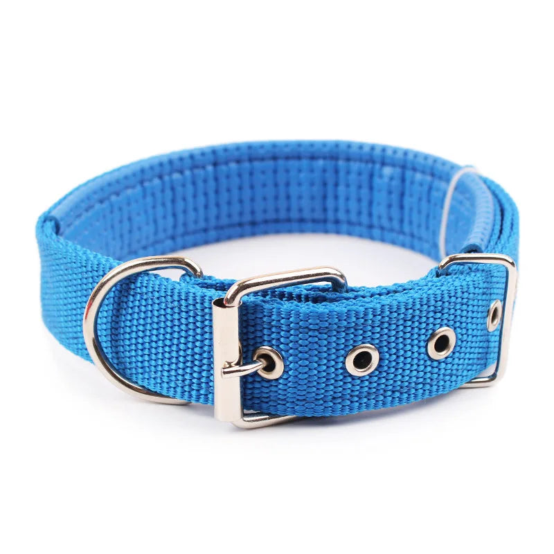 Sturdy Solid Color Nylon Pet Collar for Dogs and Cats