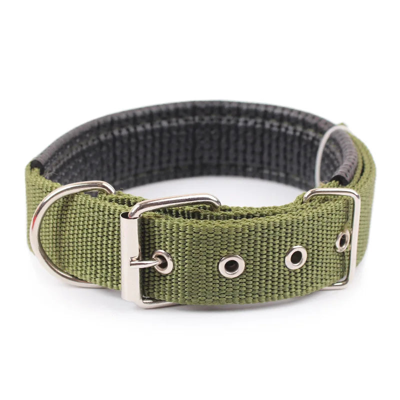 Sturdy Solid Color Nylon Pet Collar for Dogs and Cats