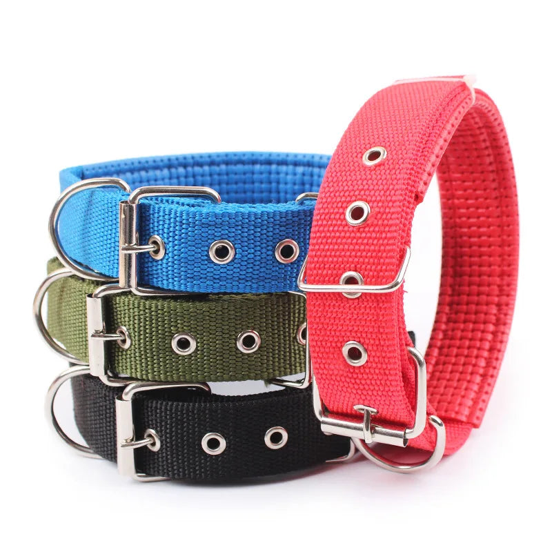 Sturdy Solid Color Nylon Pet Collar for Dogs and Cats