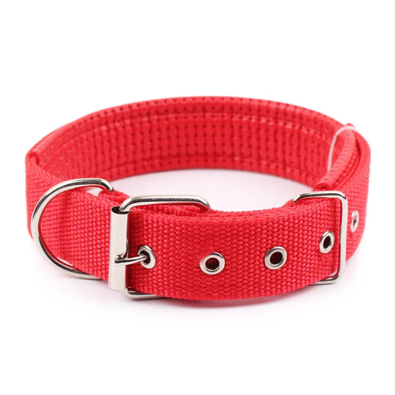 Sturdy Solid Color Nylon Pet Collar for Dogs and Cats