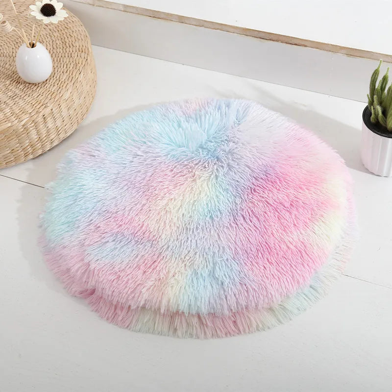 Plush Round Furry Mat Pet Bed Cushion