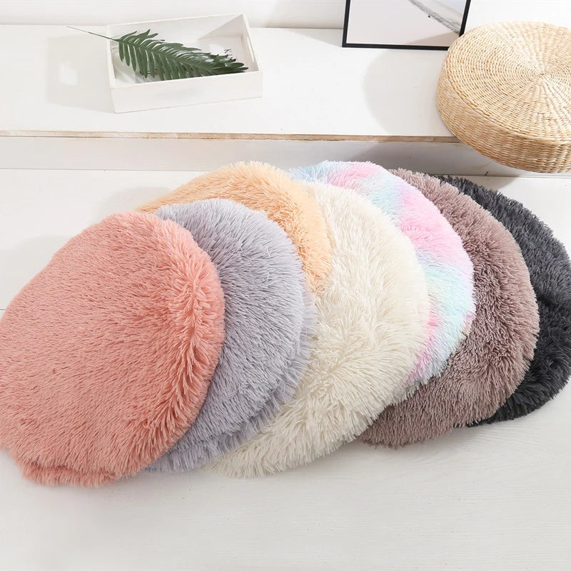 Plush Round Furry Mat Pet Bed Cushion
