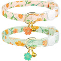 Handmade Cotton Strawberry & Heart Breakaway Cat Collar Duo