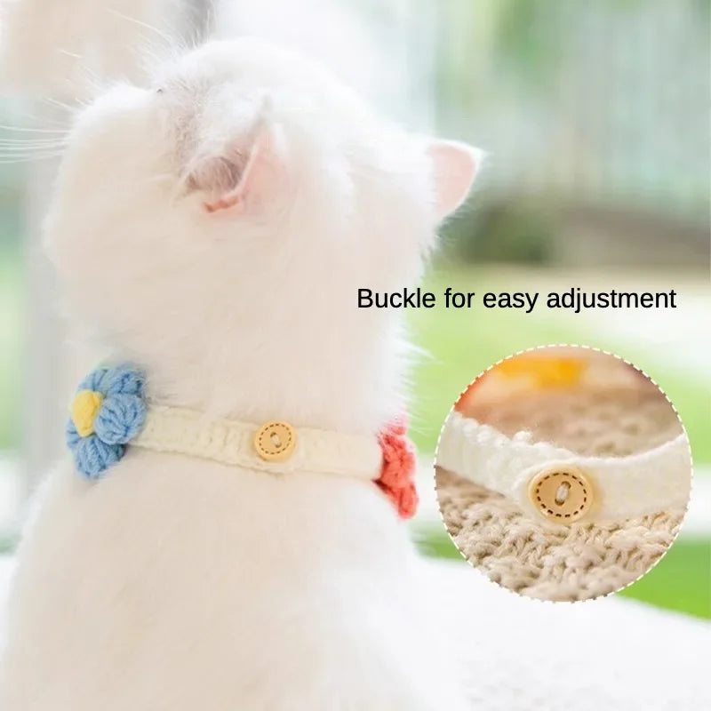 Handmade Crochet Flower Pet Collar Necklace