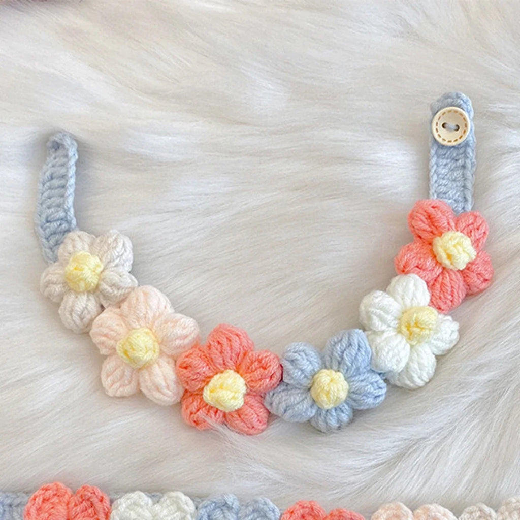 Handmade Crochet Flower Pet Collar Necklace