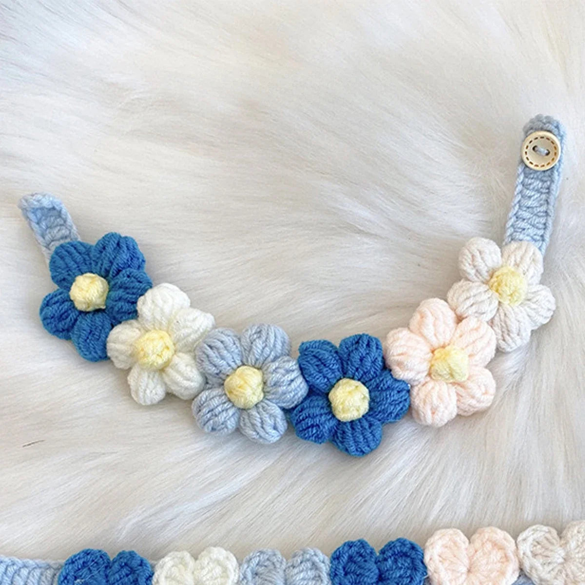 Handmade Crochet Flower Pet Collar Necklace
