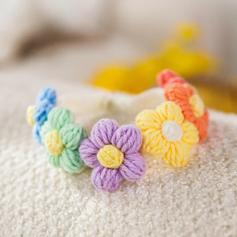 Handmade Crochet Flower Pet Collar Necklace